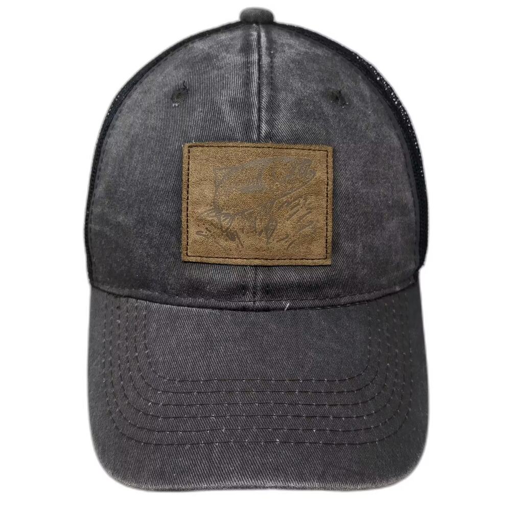 George Trucker Hat Gray Brown One Size Jumping Fish Patch Snapback Adjustable